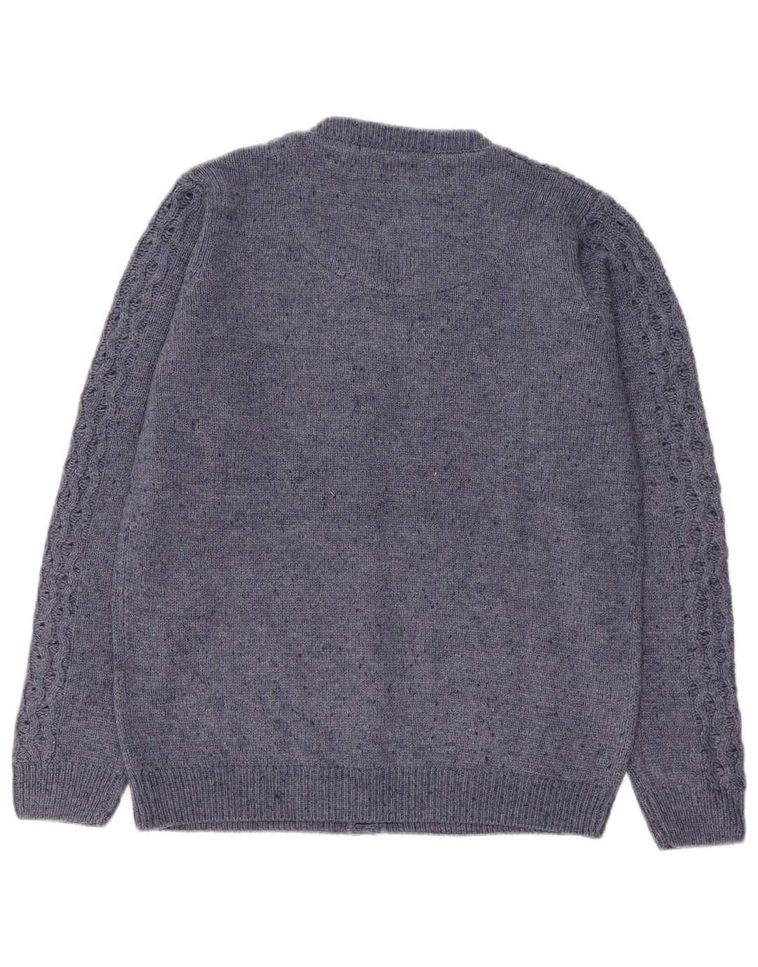 vintage Femme Cardigan Oversize Pull UK 10/12 Petit Acrylique Bleu Marine