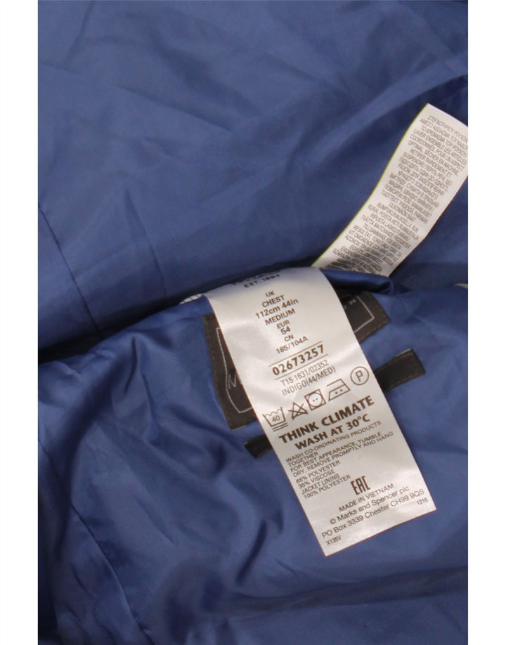 MARKS & SPENCER Veste Blazer Coupe Ajustée pour Homme UK 44 2XL Bleu Marine