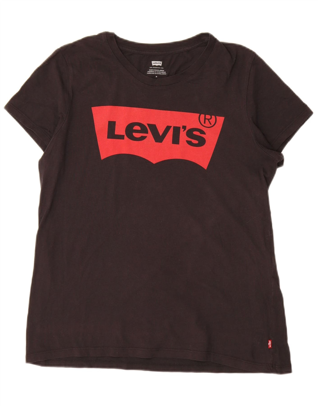 Levi's T-Shirt Graphique Femme UK 14 Noir Moyen