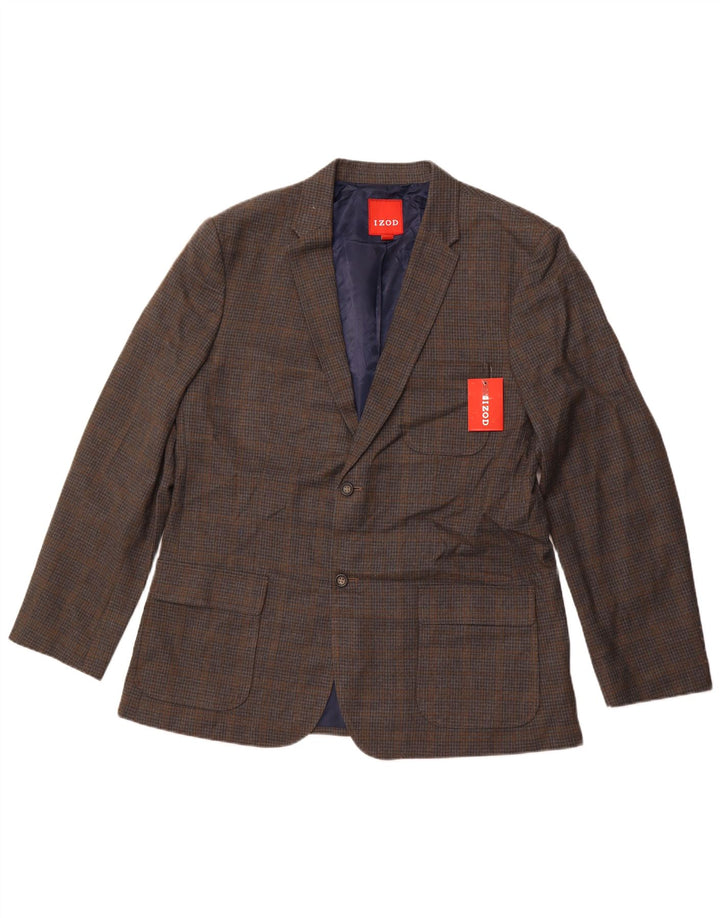 IZOD Veste Blazer 2 Boutons Homme UK 42 XL Gris Carreaux Polyester