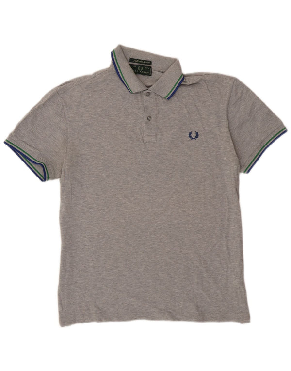Fred Perry Polo Homme Large Gris Rayé Coton
