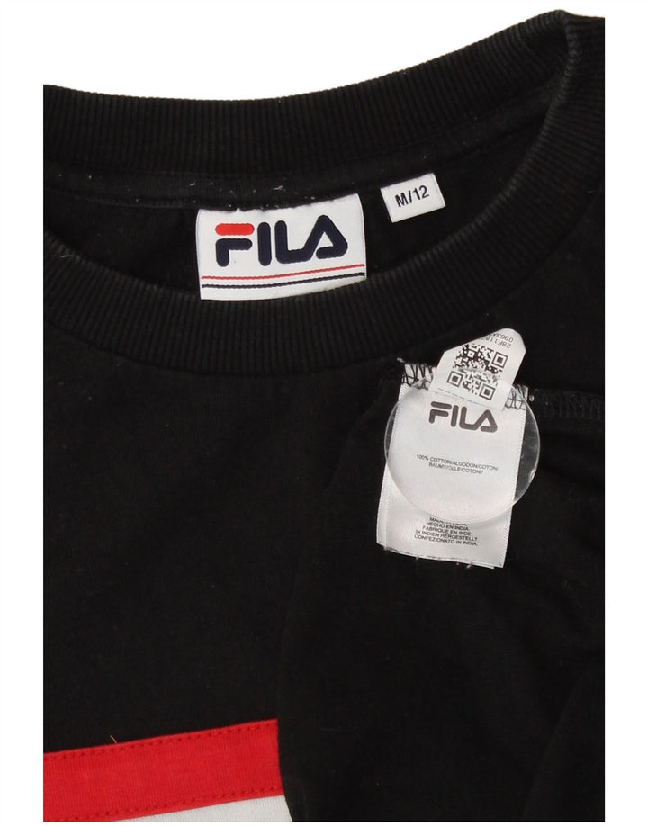 Fila Sweat-shirt graphique pour femme UK 12 Medium Black Colourblock