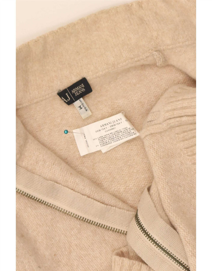 Armani Womens Cardigan Sweater UK 12 Laine Vierge Beige Moyen
