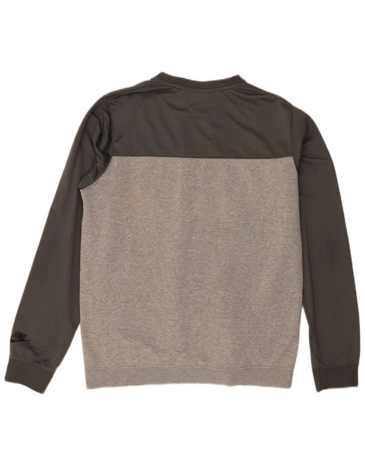 Nike Sweat-shirt graphique en coton color block gris moyen pour homme