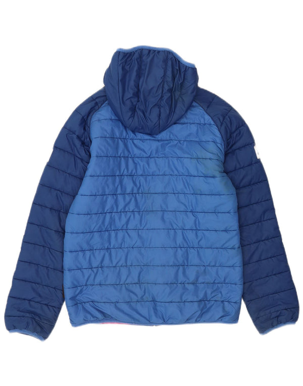 Jack Wolfskin Veste matelassée à capuche pour fille 13-14 ans Bleu Colourblock
