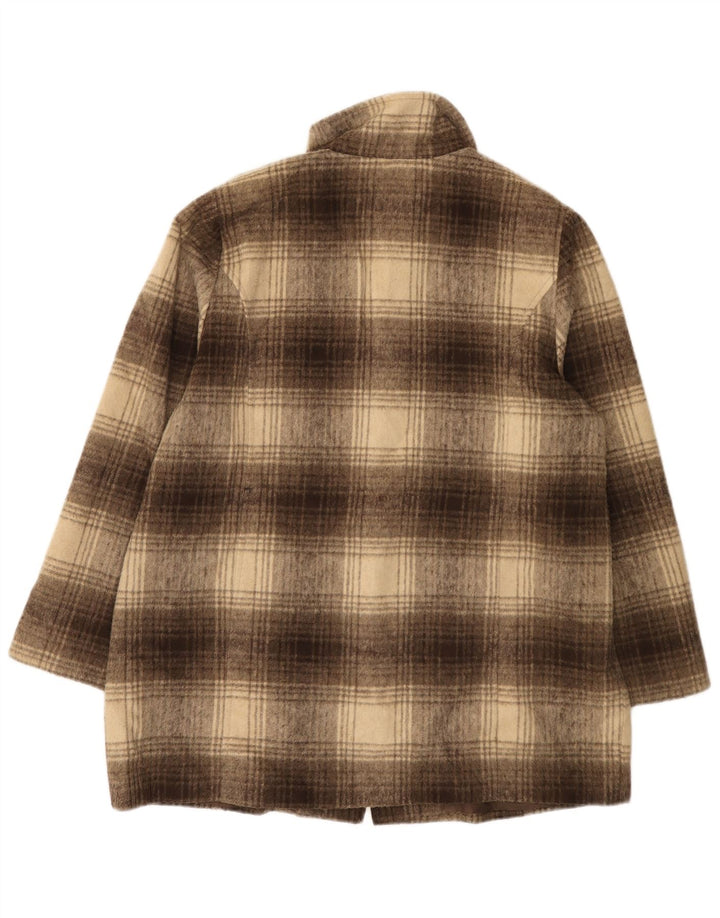 Marks & Spencer Pardessus pour femme UK 18 XL Marron à carreaux en acrylique