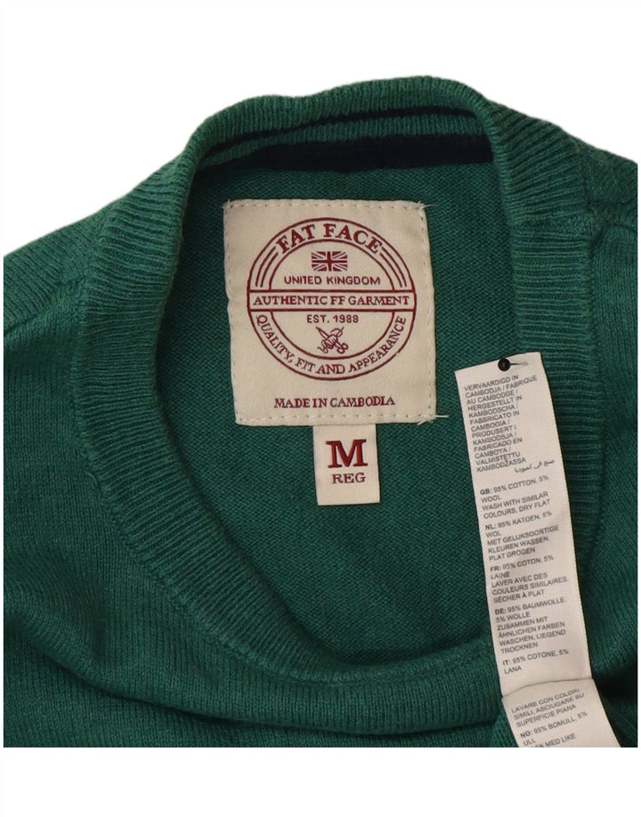 Fat Face Pull Col Ras du Cou Homme Vert Moyen Coton