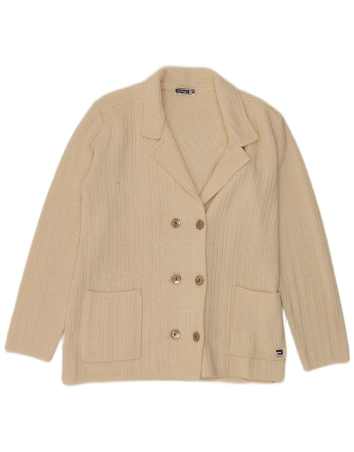 CAGI Cardigan surdimensionné à double boutonnage pour femme IT 34 2XS Blanc cassé