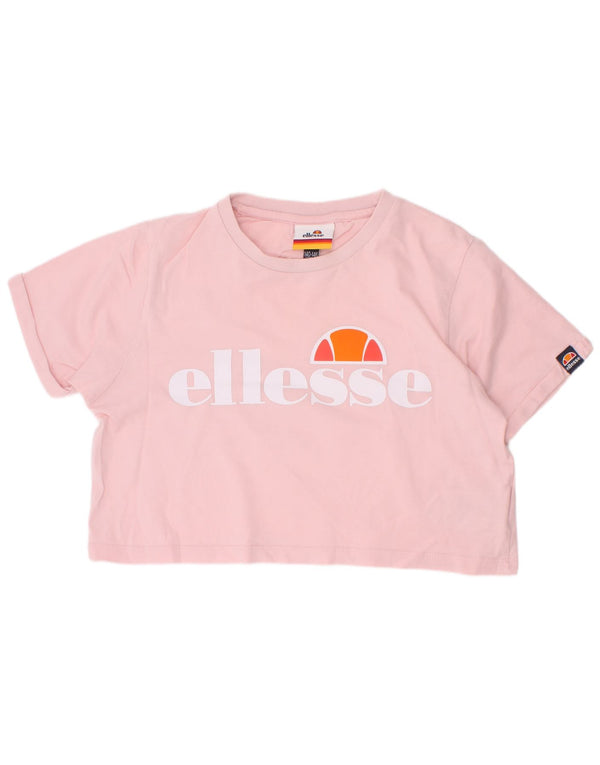 Ellesse T-shirt court graphique pour fille 10-11 ans Rose Coton
