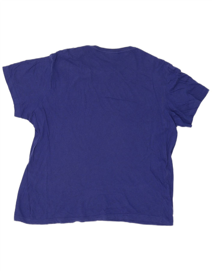 LACOSTE Hommes Regular Fit T-Shirt Top Taille 8 3XL Bleu Coton
