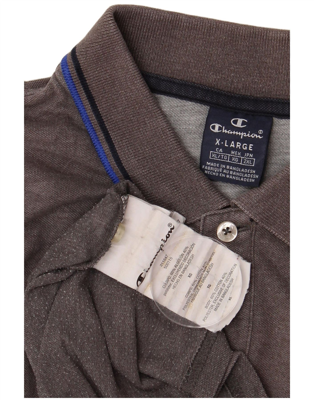 CHAMPION Polo Homme XL Gris Coton