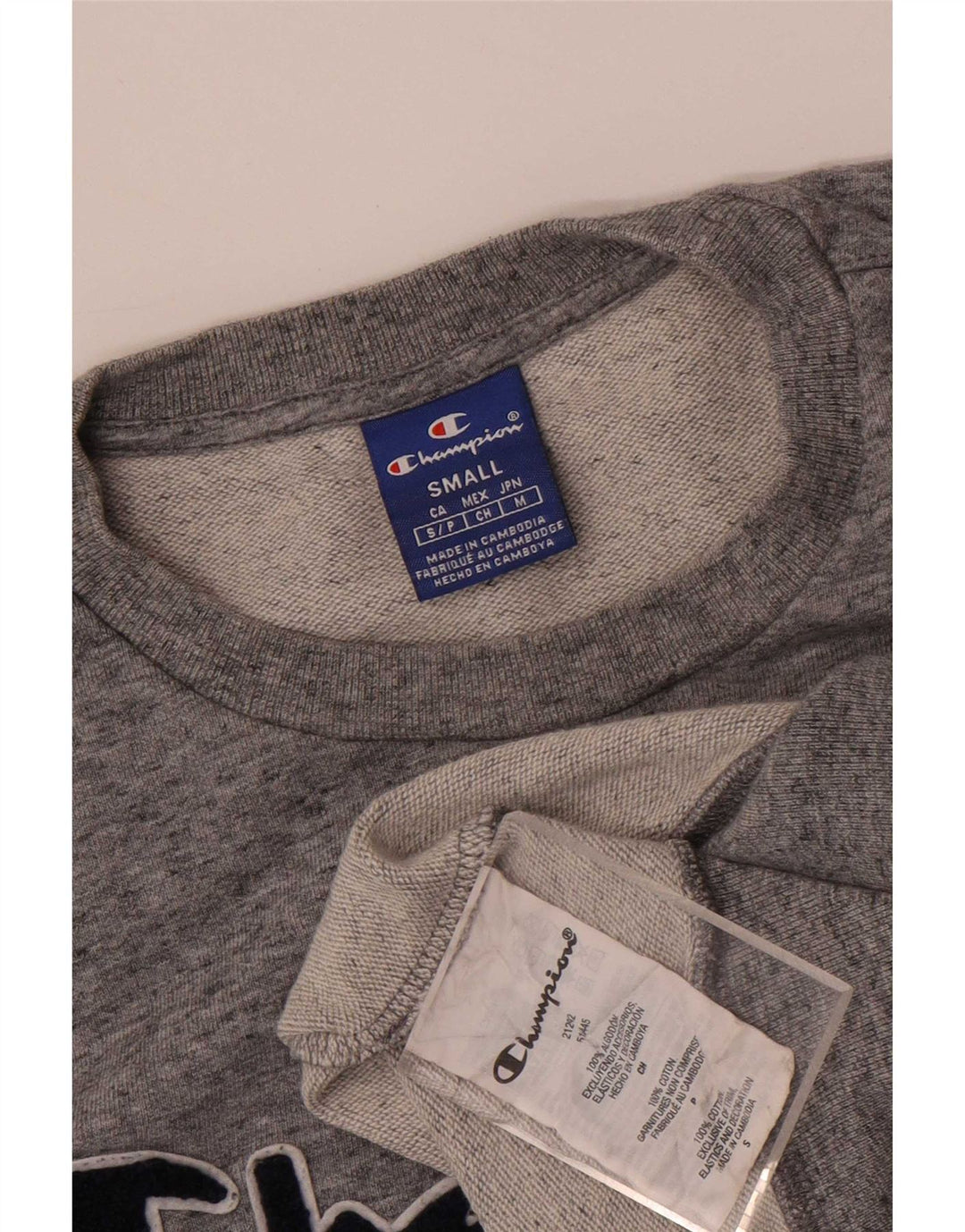 Champion Sweat-shirt graphique pour homme Petit coton moucheté gris