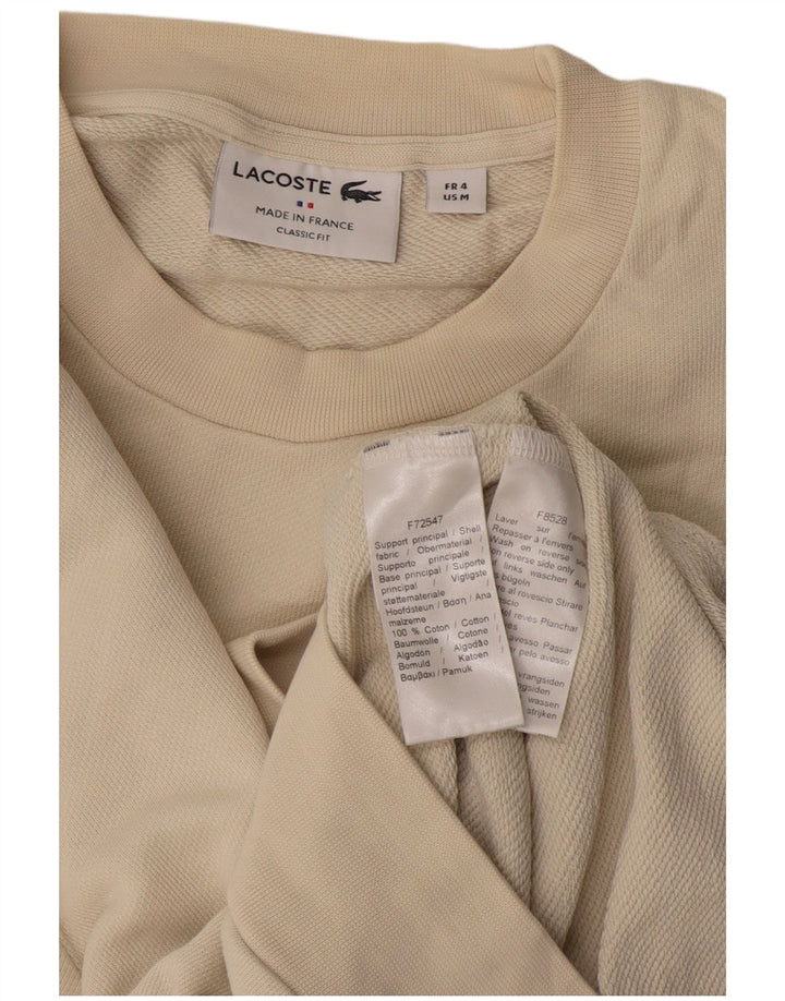 Lacoste Mens Graphic Classic Fit Sweatshirt Jumper Taille 4 Beige Moyen