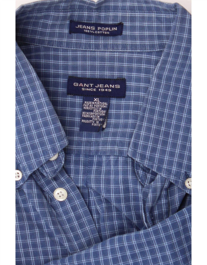 Gant Chemise Homme XL Bleu Carreaux Coton