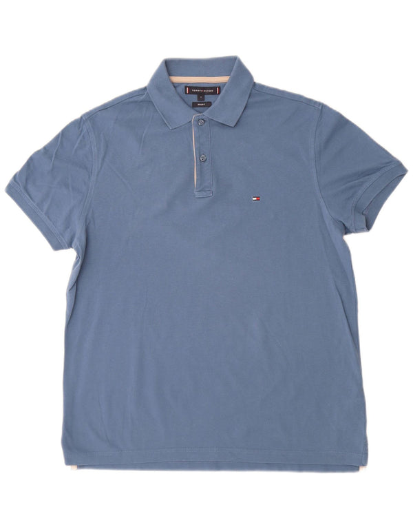 TOMMY HILFIGER Polo Regular Fit Homme Petit Bleu Coton