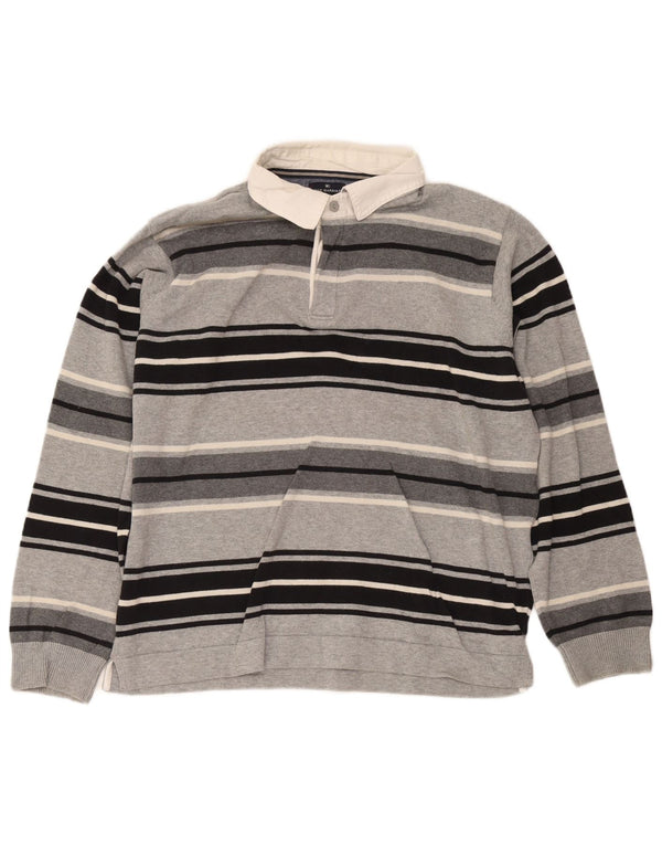 Marks & Spencer Polo Blue Harbour Rugby pour hommes, grand rayé gris