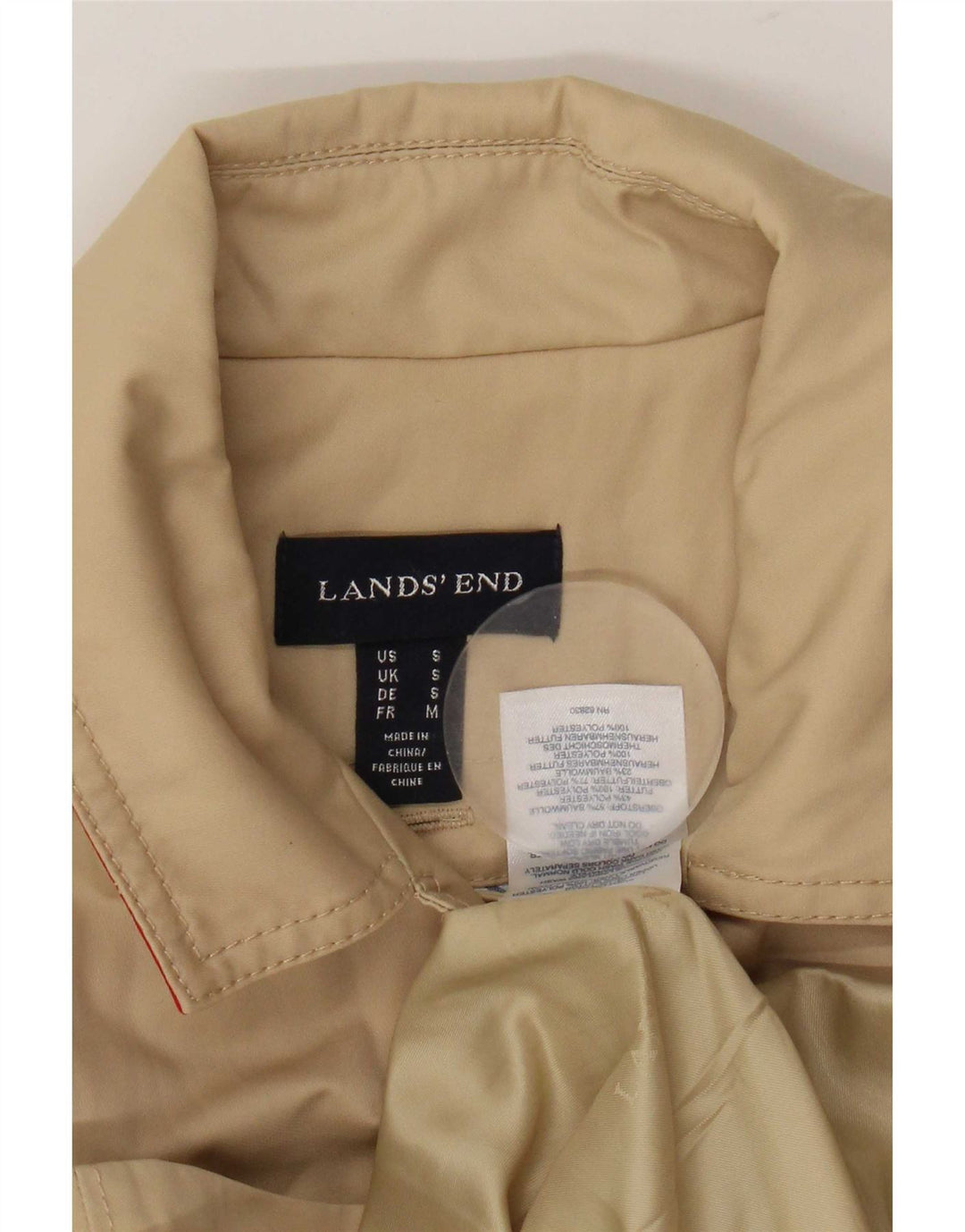 Lands End Trench-Coat Femme UK 10 Petit Coton Beige