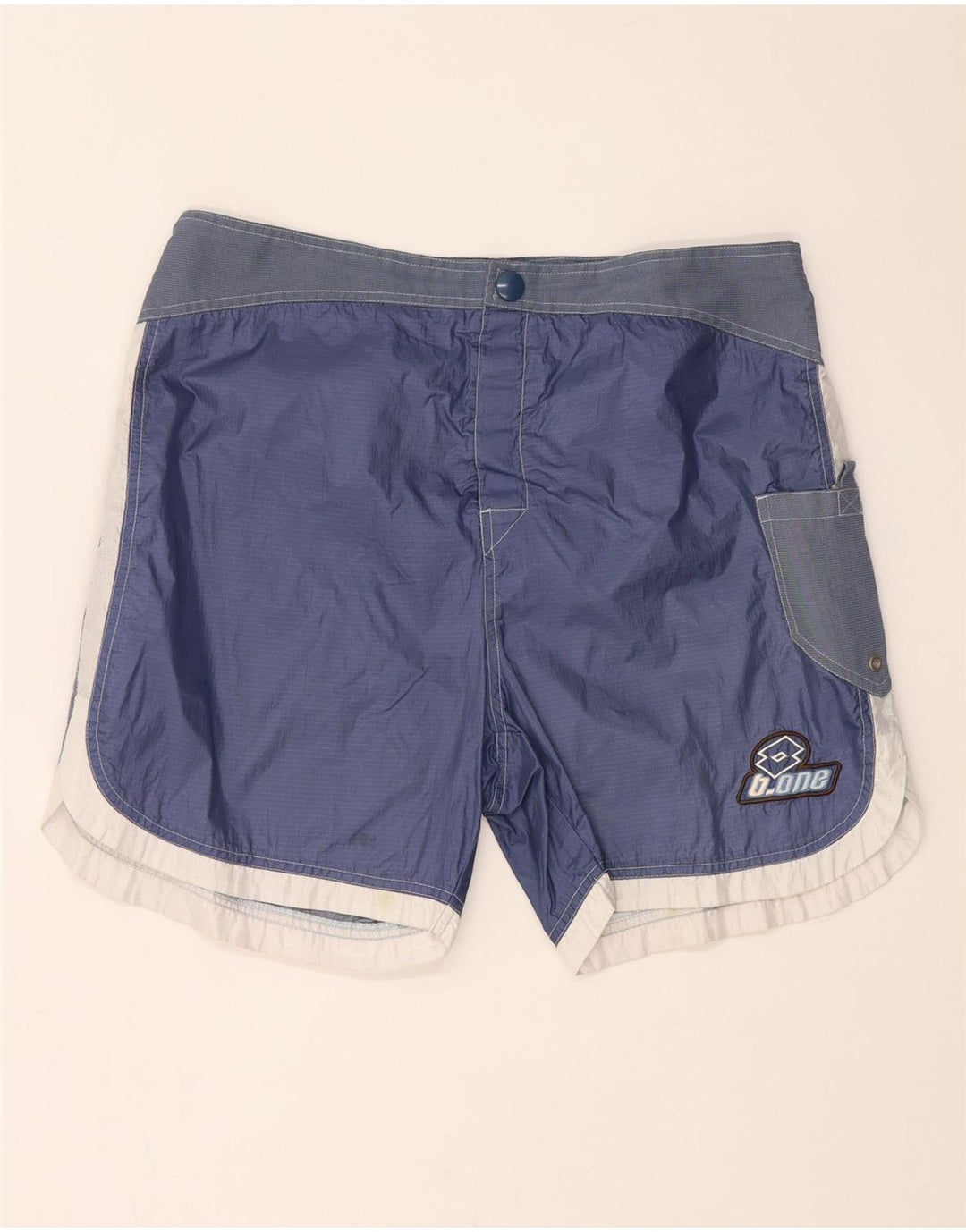 LOTTO Short de Bain Homme UK 40/42 Large W34 Bleu Marine Colorblock Nylon