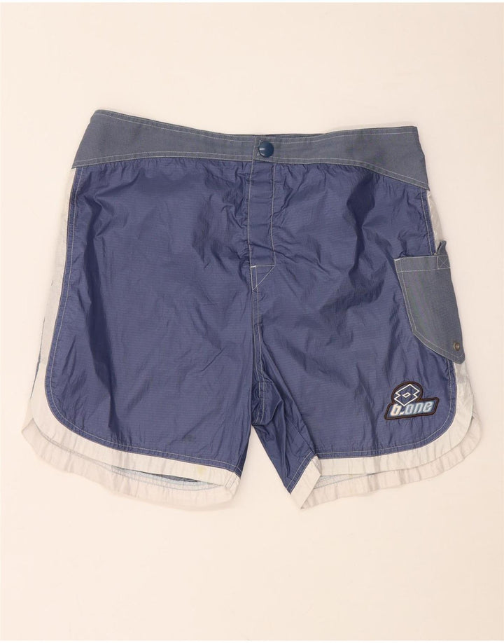 LOTTO Short de Bain Homme UK 40/42 Large W34 Bleu Marine Colorblock Nylon