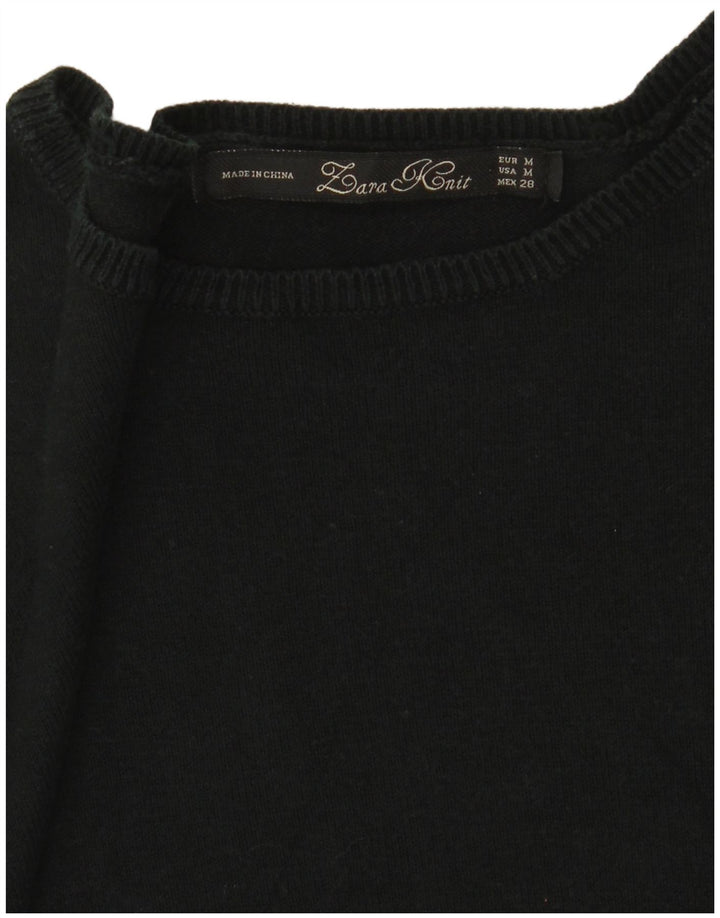 Zara Pull surdimensionné à col bateau pour femme UK 14 Noir moyen