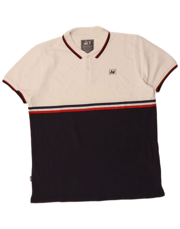 PEACEFUL HOOLIGAN Polo Homme 2XL Noir Colorblock Coton