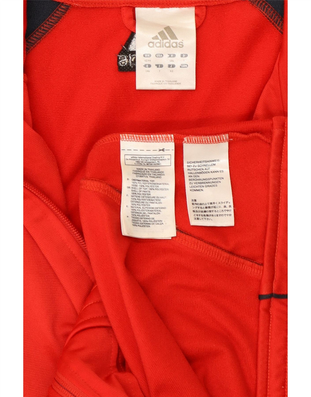Adidas Veste de survêtement pour homme UK 42/44 Large Rouge Colorblock Polyester