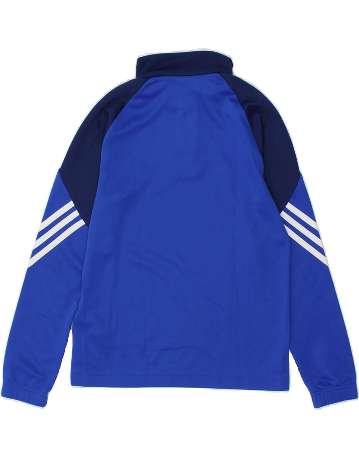 ADIDAS Boys Climalite Pullover Tracksuit Top 9-10 Years Medium Blue Vintage Adidas and Second-Hand Adidas from Messina Hembry 