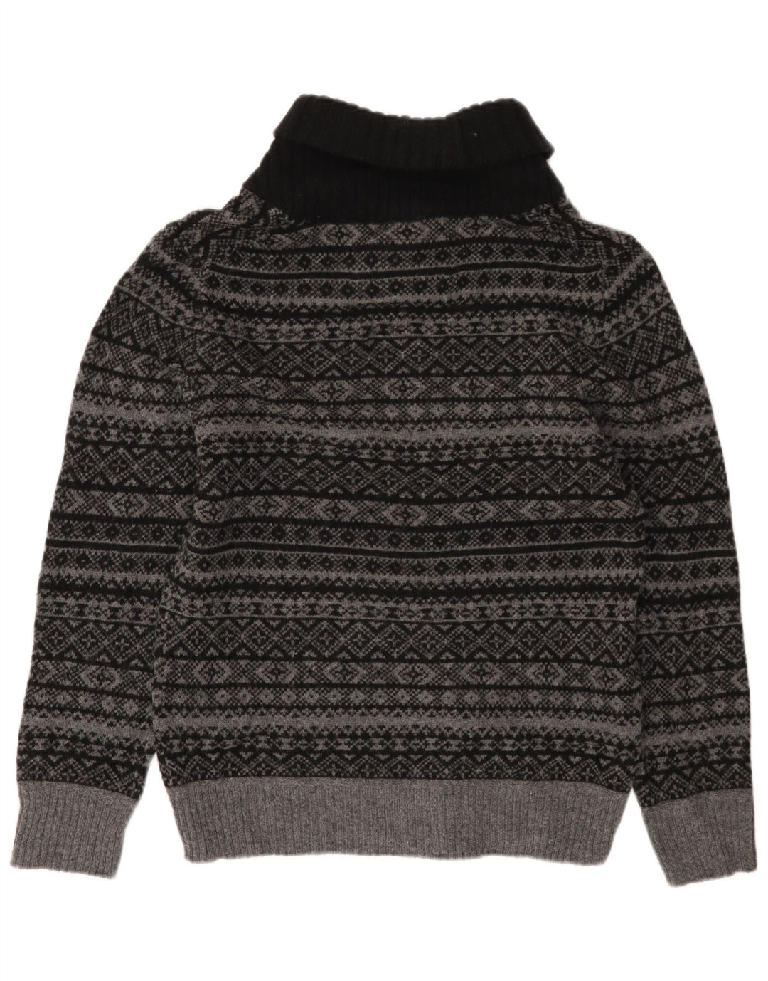 EDDIE BAUER Pull à col châle pour homme en laine Fair Isle Gris Taille S