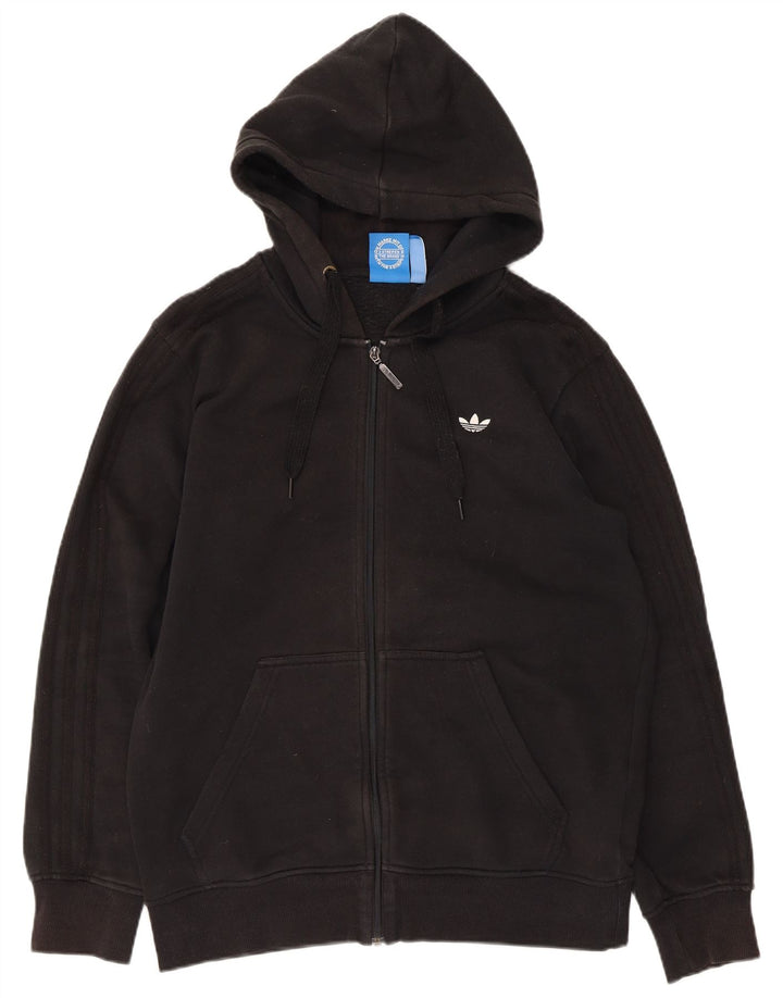 Adidas Pull à capuche zippé pour homme en coton noir moyen