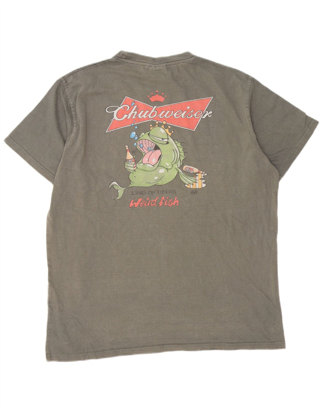 Weird Fish T-Shirt graphique pour hommes, grand coton gris