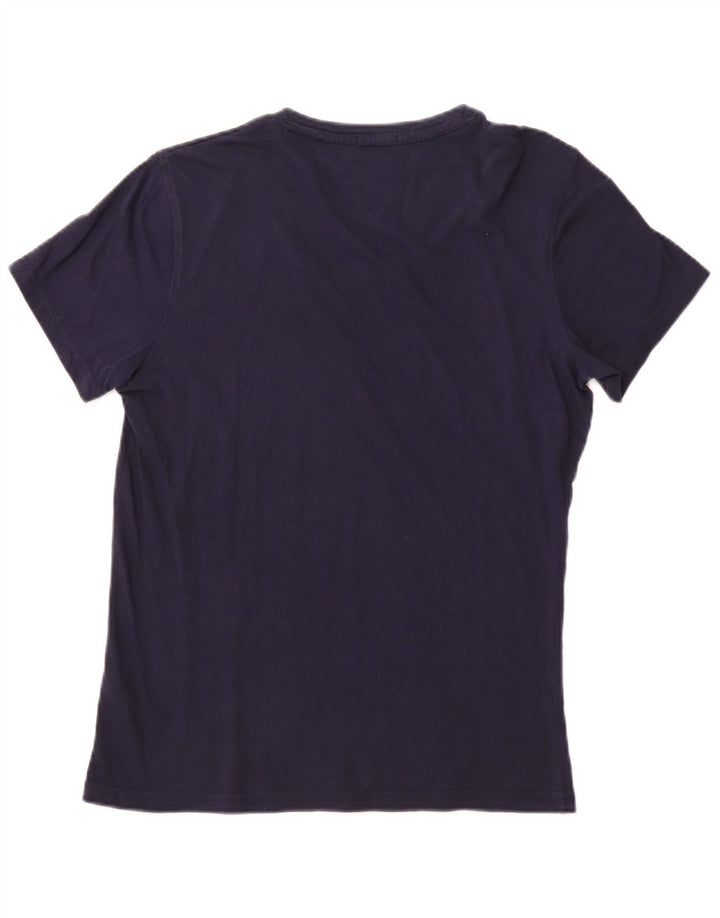 TOMMY HILFIGER Mens T-Shirt Top Medium Navy Blue Cotton