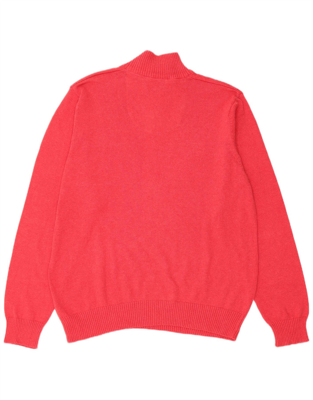 Marks & Spencer Pull coupe classique à col zippé pour homme en coton rouge Large