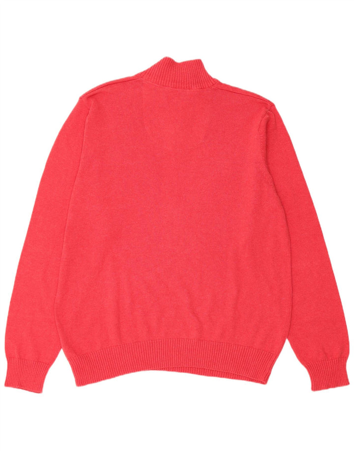Marks & Spencer Pull coupe classique à col zippé pour homme en coton rouge Large