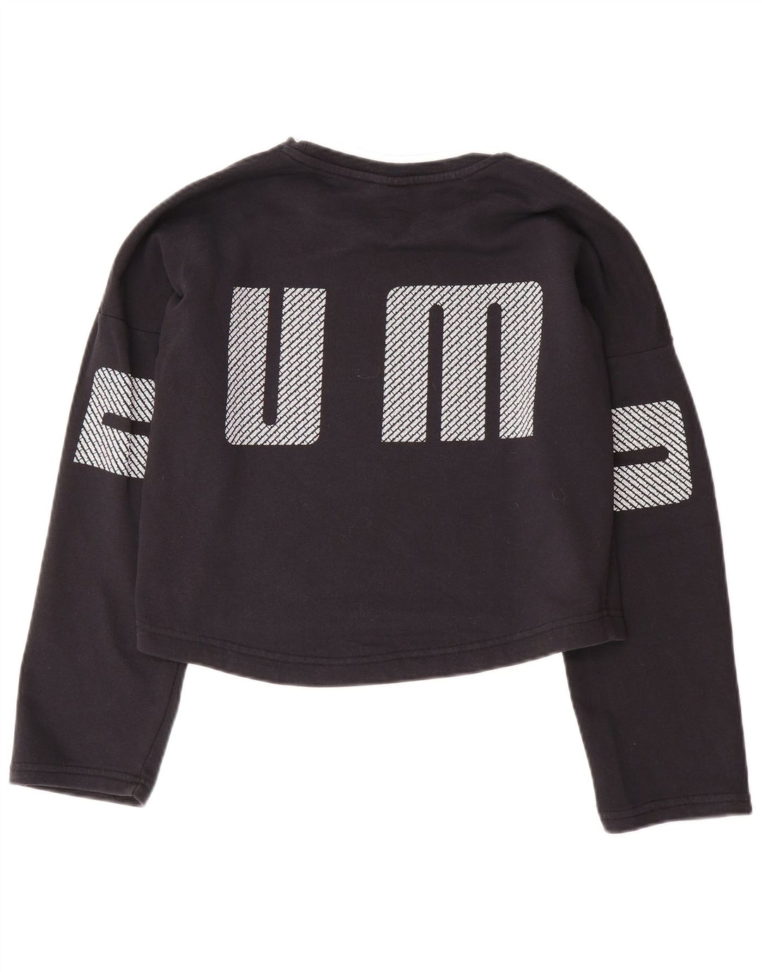 Puma Sweat-shirt court surdimensionné pour femme UK 10 Petit Noir