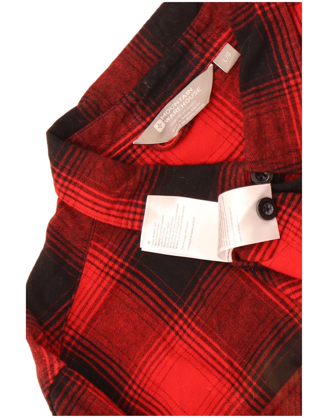 Mountain Warehouse Chemise en flanelle pour homme en coton à carreaux rouges