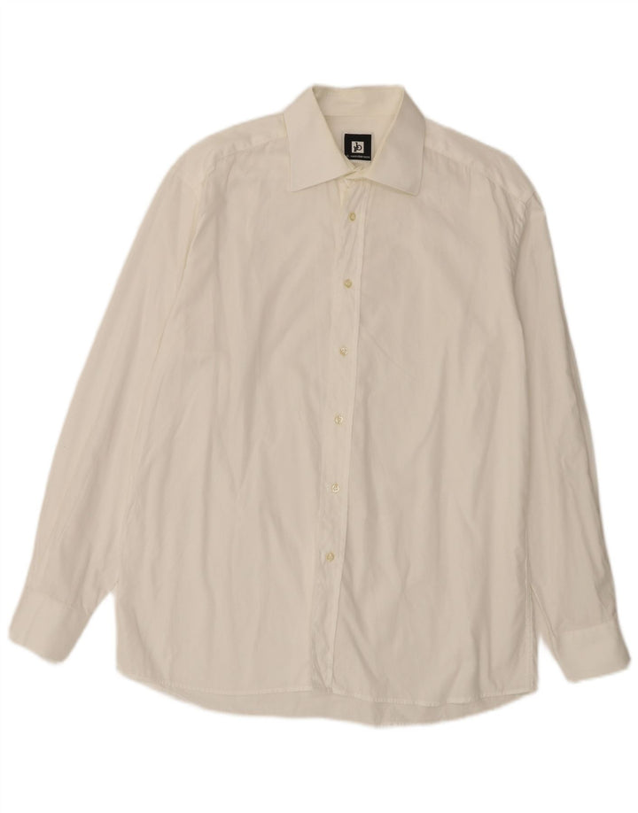 Roccobarocco Chemise Homme Taille 40 15 3/4 Coton Blanc Moyen