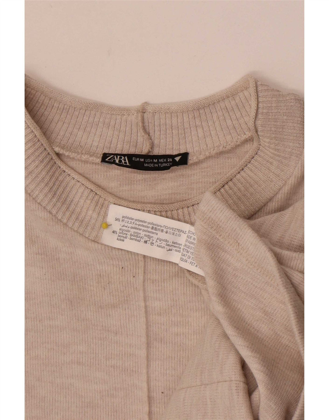 Zara Robe droite pour femme UK 44 Polyester moucheté beige moyen