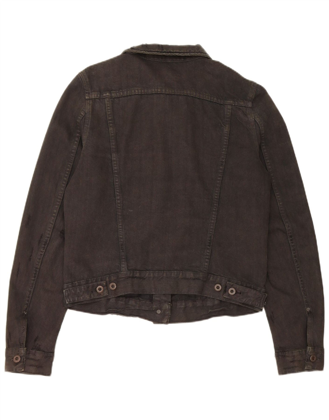 Polo Ralph Lauren Veste en jean courte en détresse pour femme UK 14 Noir moyen