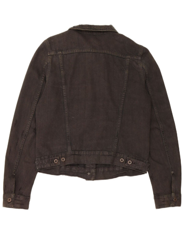 Polo Ralph Lauren Veste en jean courte en détresse pour femme UK 14 Noir moyen