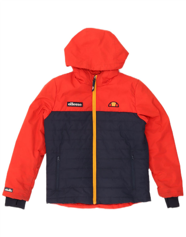 Ellesse Veste matelassée à capuche pour garçon 10-11 ans Rouge Colorblock Polyester
