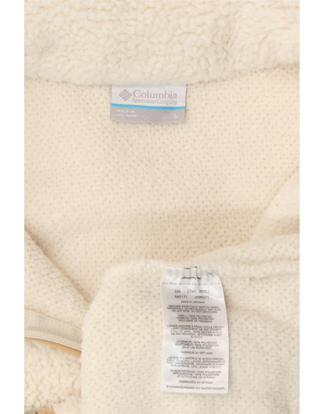 Columbia Veste polaire pour homme UK 40 Large Blanc Polyester