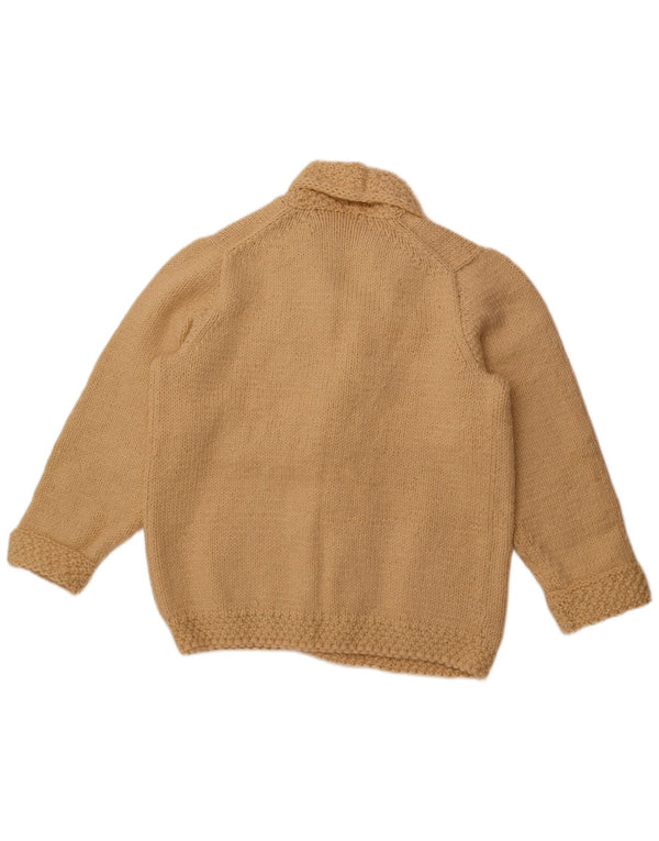 VINTAGE Femme Cardigan Ouvert Pull UK 16 Grand Beige