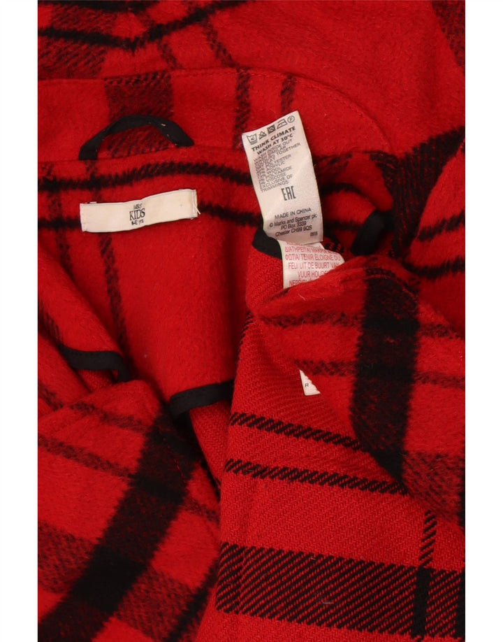 Marks & Spencer Pardessus Fille 11-12 ans Rouge à Carreaux Polyester