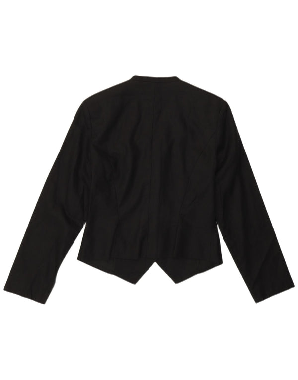 Laura Ashley Cardigan asymétrique pour femme UK 12 Lin floral noir moyen