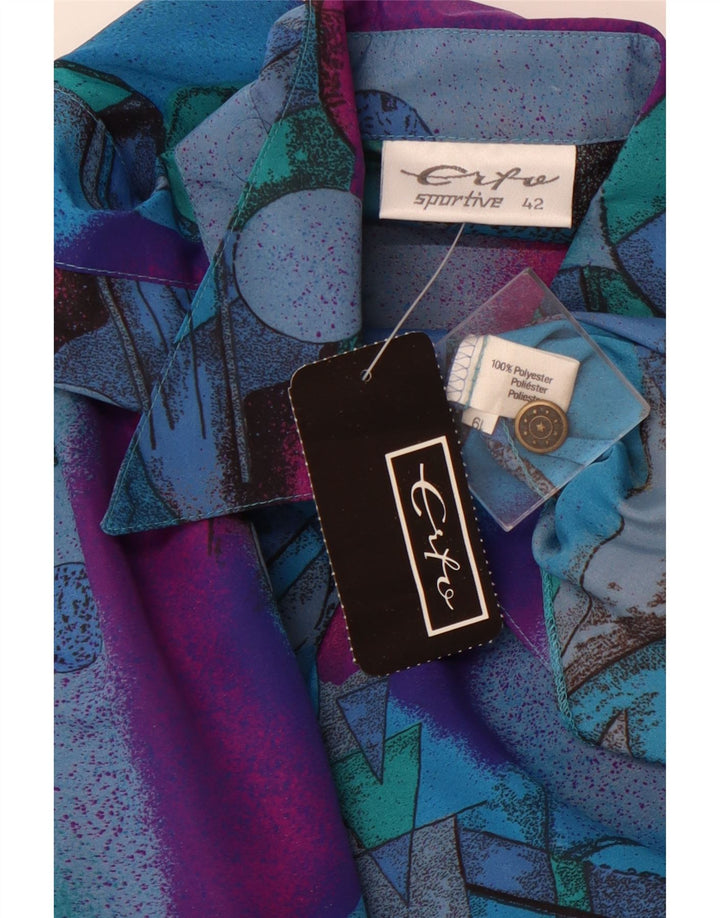 ERTO Chemise à motif abstrait pour femme EU 42 Grand Bleu Colorblock Polyester