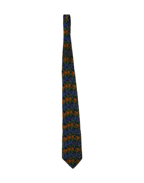 Trussardi Cravate Graphique Taille Unique Bleu Soie Florale Homme