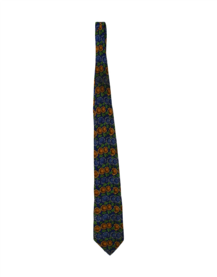 Trussardi Cravate Graphique Taille Unique Bleu Soie Florale Homme