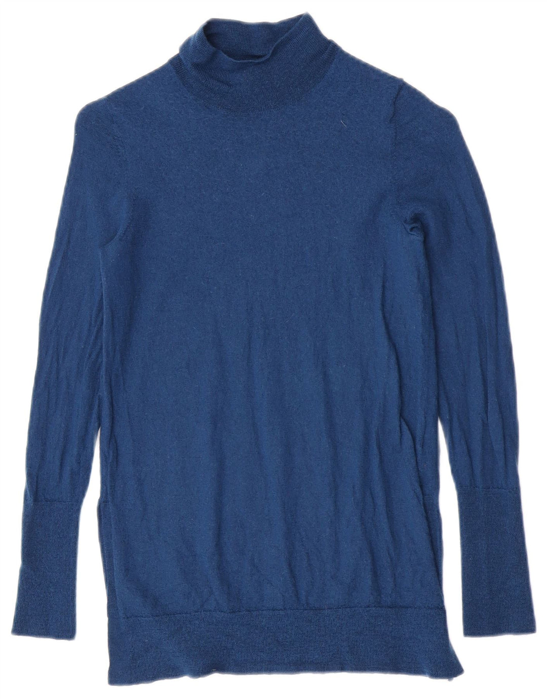 Jigsaw Pull à col roulé pour femme UK 8 Petite laine bleue