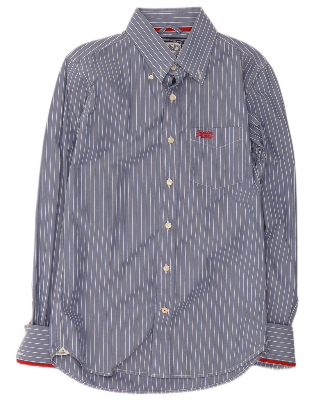 Superdry Chemise Homme Bleu Moyen Rayé Coton