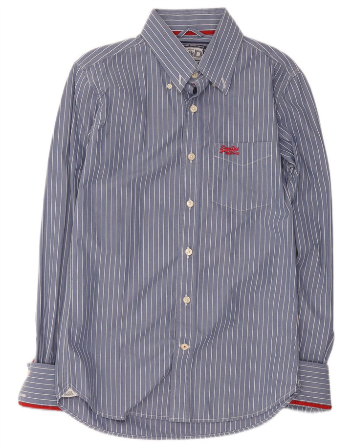 Superdry Chemise Homme Bleu Moyen Rayé Coton